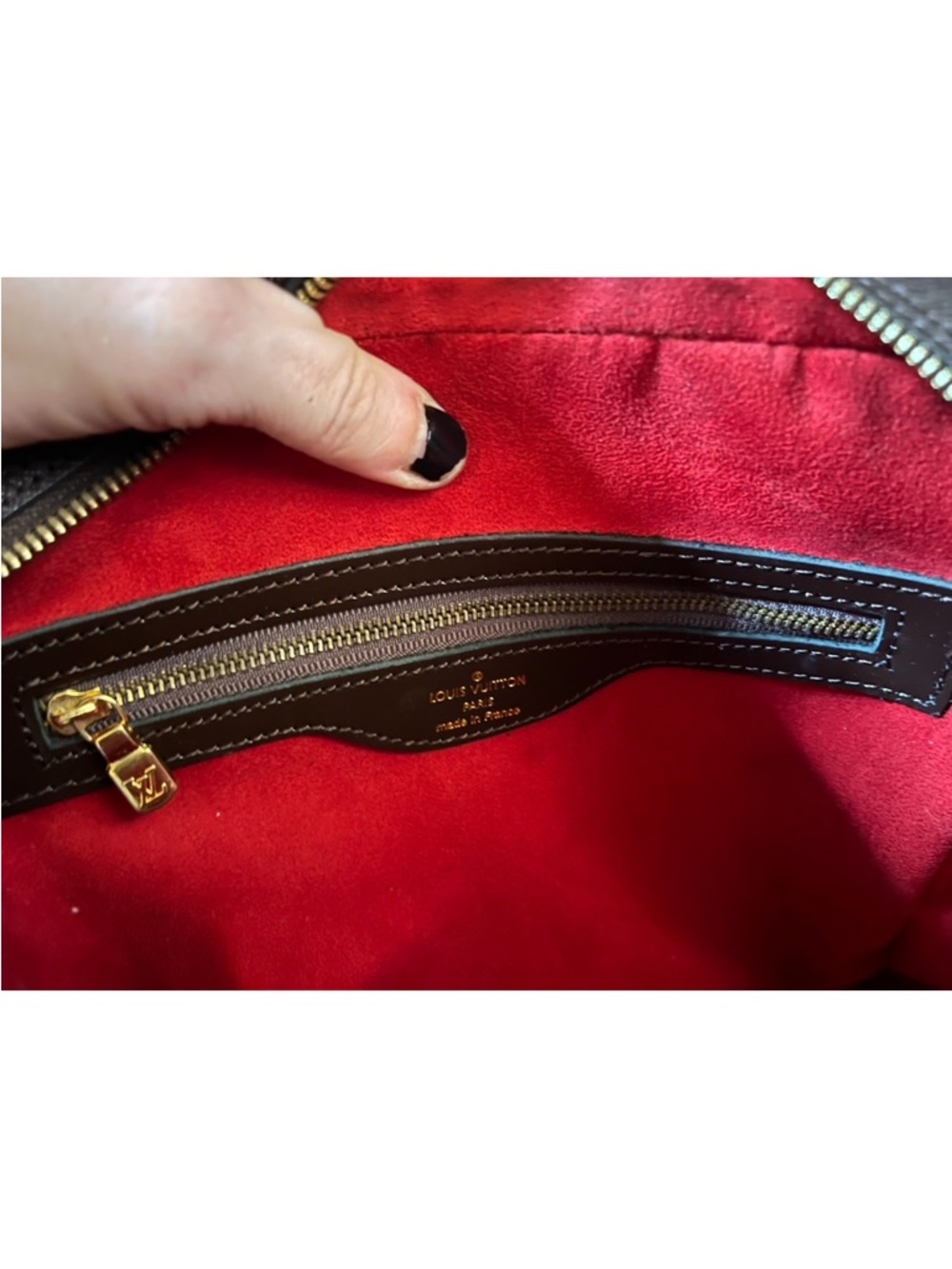 LOUIS VUITTON Triana Handbag in Damier Ebene Y2K Vintage - Picture 14 of 16